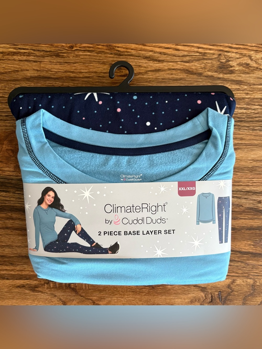 ClimateRight by Cuddl Duds Top & Leggings 2-Piece Set blue stars size XXL - Picture 5 of 6